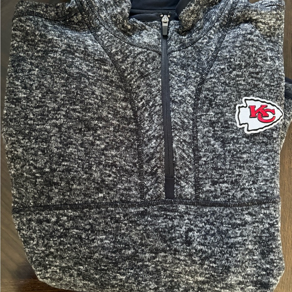 Antigua Black and Gray Zip Up Sweater